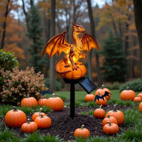Dragon Garden Statue Parrot Garden Solar Decoration for Halloween