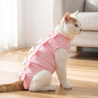 Cat Recovery Suit for Post Surgery, Spay Surgery Suit Cat with Tie Closure, Neuter Surgery Suit for Unisex Anti-Licking, Breathable Pet Suit