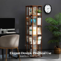 360-Degree Rotation Rotating bookshelf Floor-Standing Rotating Book Tower Space-Saving Design bookshelf Large Capacity for Children, Students, Living Room, Bedroom, Small Spaces, Home Office