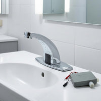 Automatic Sensor Faucet Infrared Sensing Brass Sensor Faucet Water Fixture Battery Powered Curved Spout