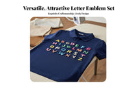 Embroidered Letter Applique Decorative Embroidered A-Z Letters Versatile Colorful Letter Applique for DIY Enthusiast S, Parents, School Uniforms