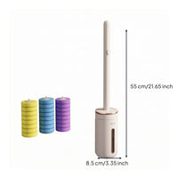 Wall Mounted Toilet Brush Space Saving Toilet Brush with Holder Compact Replaceable for Bathroom