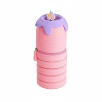 Expandable up Silicone Pencil Case Portable Retractable   Telescopic Stationery Holder for Students, School