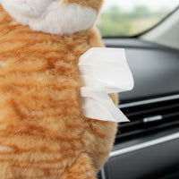 Cute Design Soft Cat Tissue Holder Refillable Cat Doll Tissue Bag Universal Fit Hanging Car Napkin Dispenser Easy Quick-Attach Installation for Children, Women, Home Decor