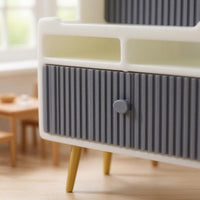 Dollhouse Side Cabinet Ribbed Front Mini Display Shelf Cabinet Display Shelf Model Compact Miniature Furniture Fine Workmanship