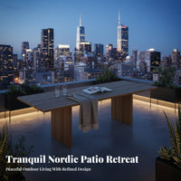 4 Pieces 4-Piece Wood Frame Seating Set Nordic design Outdoor Furnishing Waterresistant Garden Lounge Group for Families, Adults, Patio, rearyard, waterfront