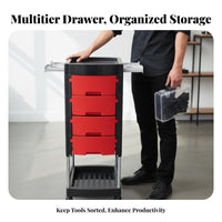 Large Capacity 4-Drawer Stylist Trolley Multi-Functional Salon Trolley Mobile Design Rolling Organizer 360° Wheels for Hair Stylists, Hairstylists, Cosmetologists, Barbershop, Beauty Parlor, Spa, Home Use