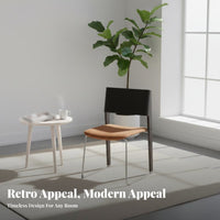 Upholstered Chair with a Curved Backrest Modernist Inspired Dining Room Furniture Padded Seat Ergonomic Design for Homeowners