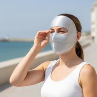 Silk Facekini Lightweight Face Cover SPF 50+ Equivalent Silk for Outdoor, Beach