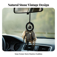 Retro Design Natural St a Car Hanging Ornament Exquisite Workmanship Car Rearview Mirror Ornament Handmade for Drivers, Women, Home Decor