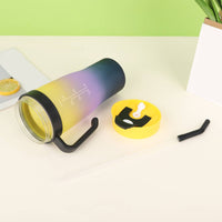 3 Pieces Gradient Color 3 Piece Straw Cup Set Large Capacity Bottle with Handle for Car, Travel