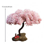 Miniature Cherry Blossom Tree Model Freestanding Flowering Cherry Tree Miniature Realistic Display Decor for Micro-Landscape