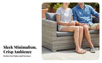 4 Pieces Weather-Resistant 4-Piece Woven Seating collection long-lasting Frame Patio Conversation Set Thick paddings Outdoor Furnishing Easy to Clean for Garden aficionados, hosts, Terrace, Backyard, Balcony, pool area