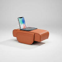 Multi-Functional Design Console Organizer with Cup Holder and Tissue Box Fast Charging Multifunctional Armrest Storage Box Anti-Slip Construction Armrest Pad with Tissue Holder Elbow Support for Daily Commute