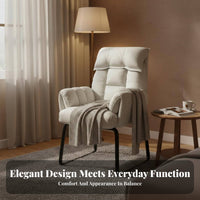 Reclining Function Cushisingled Sled Base Armchair Ergonomic Design Desk Chair Padded Seat Cushion Office Furniture Sturdy Frame for Distant Workers, Students, Clients, Study Room, Bedroom