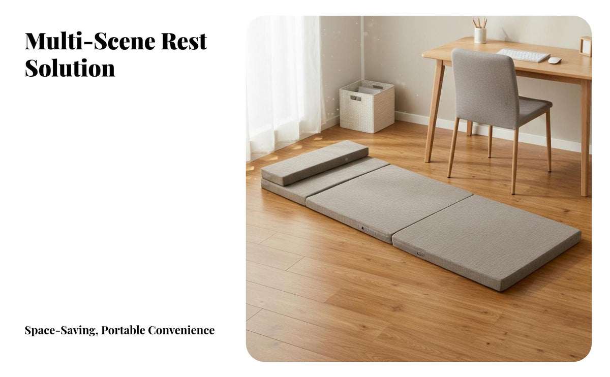 Foldable Resting Pad Space Saving Foldable Floor Bed Multifunctional Portable Ing Pad for Students, Office Workers, School, Small Areas, Camping