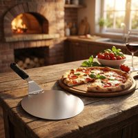Stainless Steel Pizza Black Handle Pizza Brushed Finish