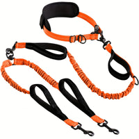 Hands Unrestricted Bungee Dog Leash Elastic Hands-Unrestricted Dog Leash Swivel Reflective for Runners, Running, Jogging