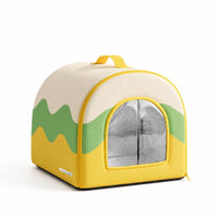 Insulated Cat Shelter Rounded Cabin Shape Cooling Pet Shelter Layered Design for Ice Pack Use