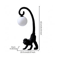 Black Monkey Table Lamp Curved Arm Monkey Lamp Modern Minimalist Home Lighting Tabletop