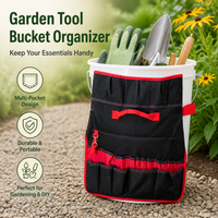 Container Tool Organizer, 31 Pockets 5 Tool Loops, Water Resistant Garden Tool Bag, 50x18x56.5cm Black & Red Tradie Tool container