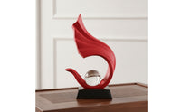 Contemporary Table Sculpture with Crystal Ball Modern Abstract Art Sculpture Resin Decorative Statue with Crystal Ball Feng Shui for Homeowners, Living Room, Bookshelf, Office, Entryway