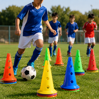 Flexible Pylons for Youth Training, 38cm PE Football Training Accessory, Marking Cones for Sports & Agility