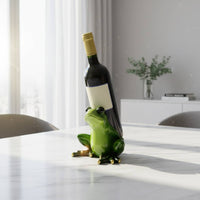 Frog Beverage Bottle Holder Decorative Resin Frog Sculpture Creature Figurine Beverage Stand Funny Home Decor Sturdy