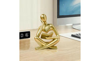 Resin Thinker Statue Smooth Thinker Figurine Compact Abstract Sculpture Lightweight for Book Lovers, Readers, Bookshelf, Study Table, Reading Nook