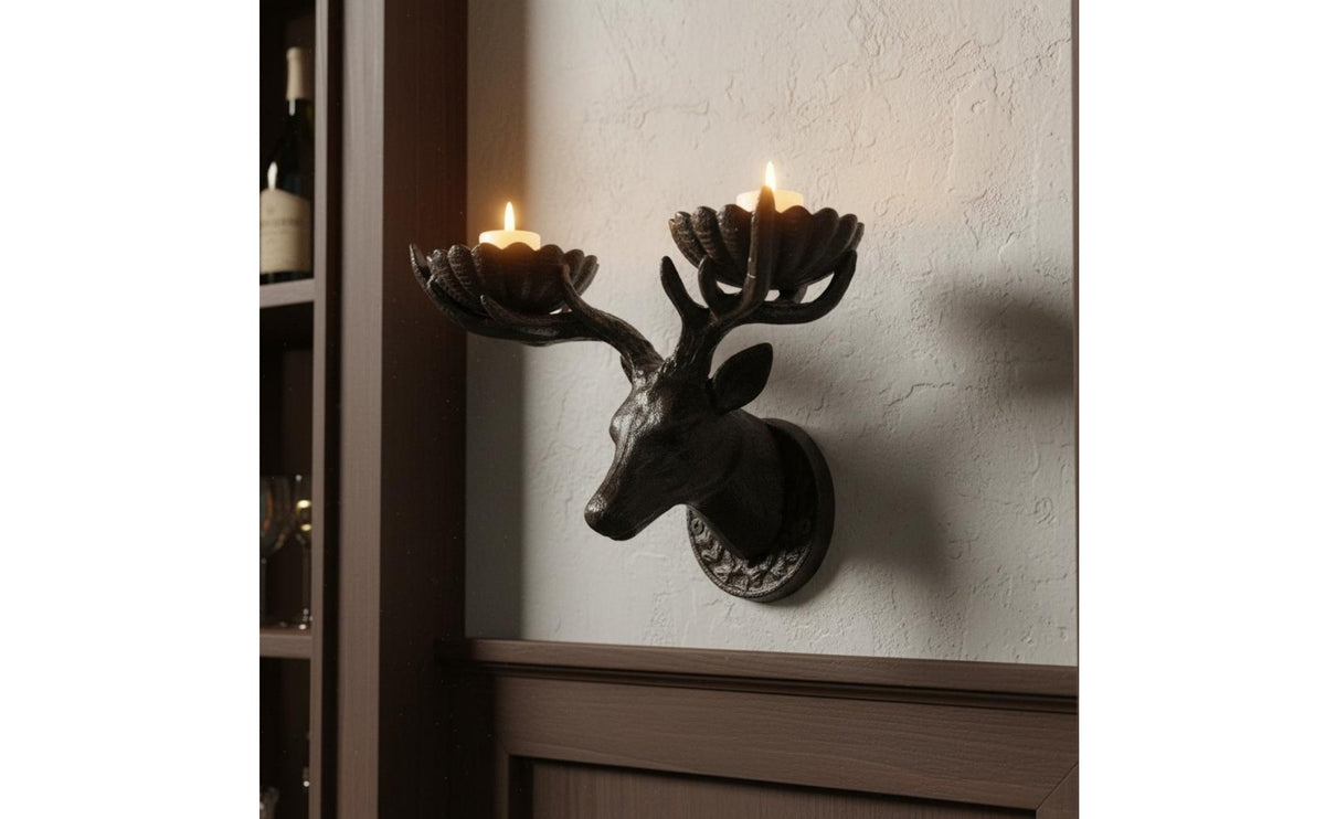 Vintage Design Wall Candle Holder Hollow-out Design Vintage Cast Iron Sconce