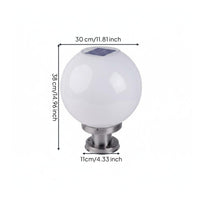 Automatic Charging Solar Post Cap Light Waterproof Globe Post Light Energy Saving Round Pillar Lamp IP65 for Fence, Courtyard, Garden, Gate