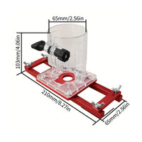 65mm Router Jig with Acrylic Body Stable Trim Router Jig Exact Groove Bracket Multifunctional for Cabinet Making, Workshop