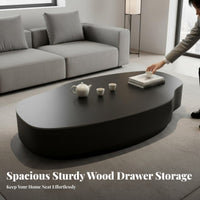 Bean Shaped Coffee Table Minimalist design Storage Coffee Table Italian Inspired Sturdy Construction for Families, Adults