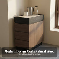 Small Kitchen Island Cabinet Solid Wood with Drawers and Minimalist Bar Table Mid-period Design Function Suitable for Gift Giving Home Decoration Office Workspace
