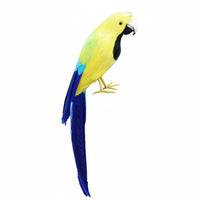 Handmade Feathered Parrot Figurine Colorful Realistic Bird Model for Party, Patio
