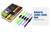 PU Leather Elastic Bookmark, Compass Metal Book Strap, Colorful Marker