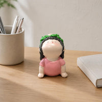 Stretching Silhouette Figurine Pink Outfit Cartoon Stretching Figurine Compact Home Decoration