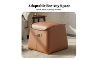 Tufted Cube Pouf Real Leather Ottoman Nordic and design Footstool for Interior Decorators, Gift Givers, Cloakroom, Entryway, Living Room