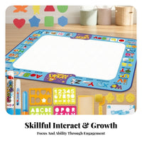 Easy to Clean with Pens and Stencils Kids Art Toy Water Doodle Mat Reusable Safe Materials Learning Drawing Mat for Children