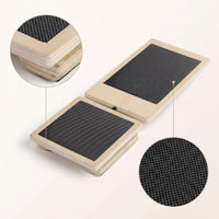 2 Pieces Wooden Foot Stretch Board with Anti-Slip Panels Angled Balance Training Device Low-Rise Slant Board Supportive for Athletes