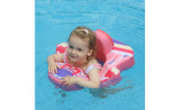 Inflatable Baby Pool Flotation Device with Canopy Safety Baby Pool Flotation Device with Seat Lightweight Infant Swim Seat Skin-Friendly for Toddlers