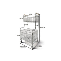 Floor Standing Stainless Steel Laundry Basket Mobile Rolling Laundry Hamper Rust Proof Home Organizer Easy to Clean
