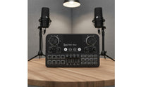 Digital Display Live Live Broadcasting Sound Card Noise Reduction Bluetooth Karaoke Mixer Multi-Band Equalizer Live Sound Card Single-Press Presets for Streamers, Beginners, Recording