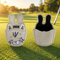Putter Headcover with Cat Ears Cute Golf Putter Headcover Golf Club Cover PU Leather Soft-Lined for Golfers