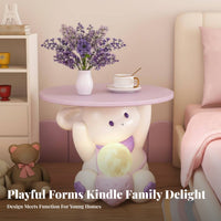 Cute Cartoon Design Bunny Character Stand Multi-Functional Bunny-Shaped Lamp Stable Base Side Table Tap-Control for Young Adults, College Students, Wildlife Lovers, Living Room, Bedroom, Nursery