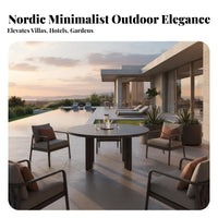 7 Pieces 6-Seater Dining set Waterproof 6-Person Woven Dining set Nordic Design Outdoor Furniture for Hotel Managers, Courtyard, Patio, Deck