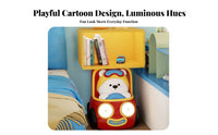 Playful Design Bear in-Car Side Table Multi-Functional children's Furniture Stable Base Nightstand Easy Assembly for Toddlers, Students, Bedroom, Playroom, Small Apartment, Guest Room