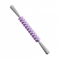Seamless Rolling Spiky Massage Roller Stick Pain Relief Handheld Muscle Roller Soft Rubber Handle Fitness Equipment for Athletes