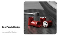 4 Pieces Panda Car Tire Cap Zinc Alloy Construction Panda Tire Valve Toppers Colorful Finish Wheel Air Valve Cover for Men, Women, Gifting