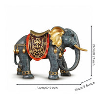 Elephant Figurine Brass Elephant Statue Antique Style for Living Room